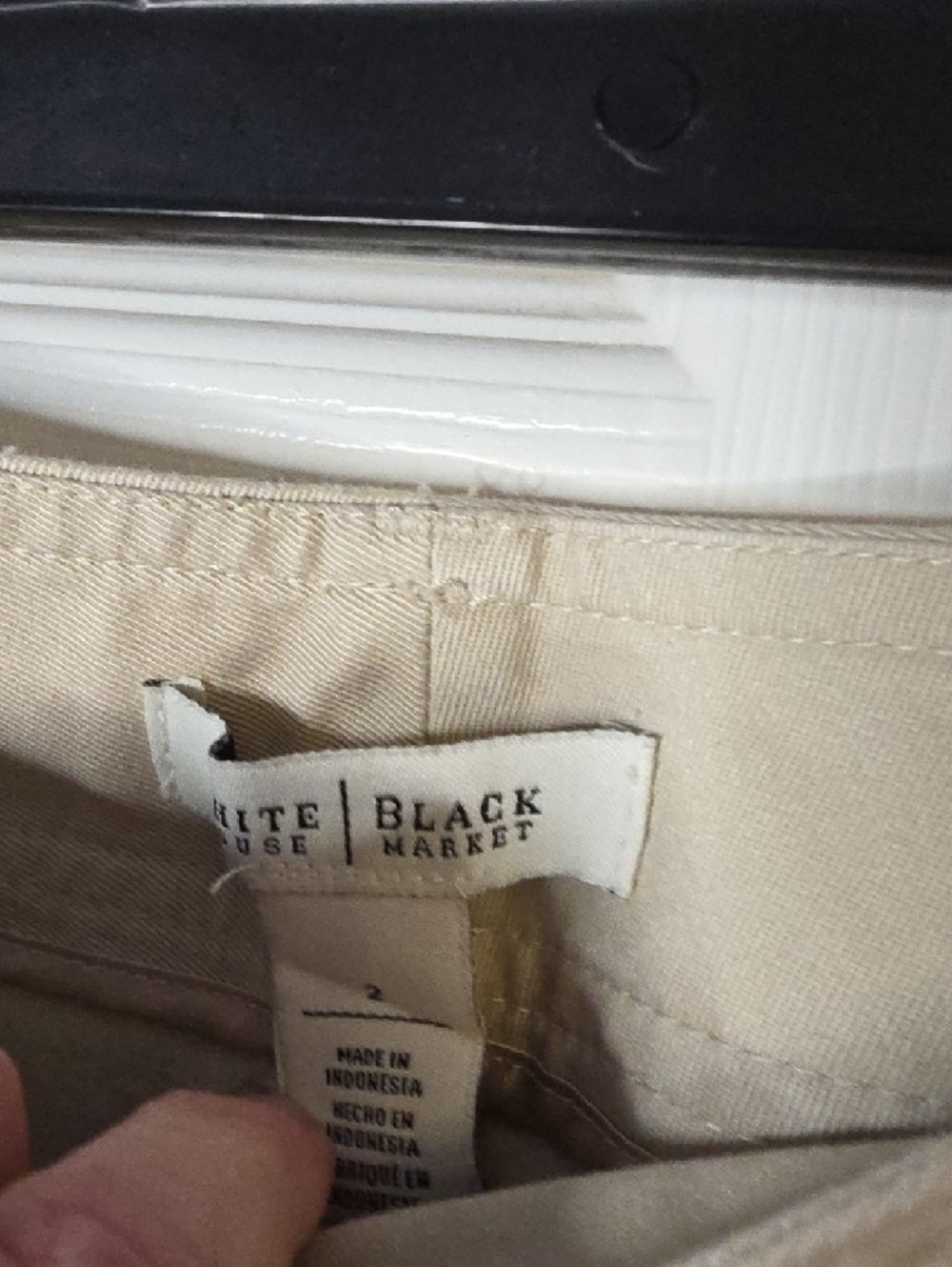 White House Black Market Khaki Stretch Cropped Pants Size 2 - Picture 4 of 5
